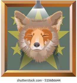 Fox in frame Vector illustration