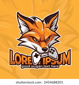 Fox gaming logo esport, fox head logo mascot design, fox cartoon vector icon, gamer mascot logo