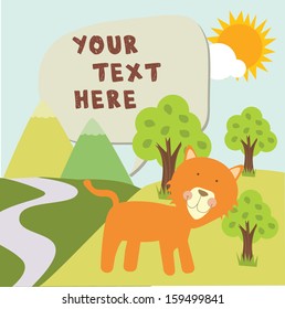 fox in garden with text