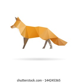 Fox geometric design abstract isolated on a white backgrounds