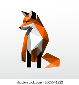 diseño de logotipo de ilustración geométrica de zorro