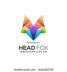 Fox Geometric logo colorful gradient Abstract