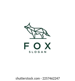 Fox geometric logo icon design template