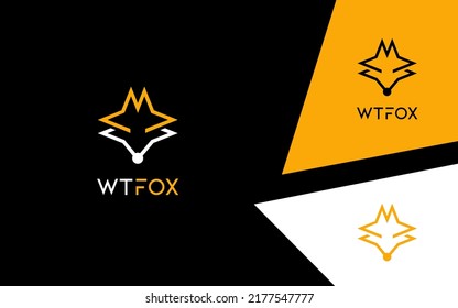Fox geometric logo modern vector