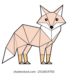 Fox in geometric shapes on white