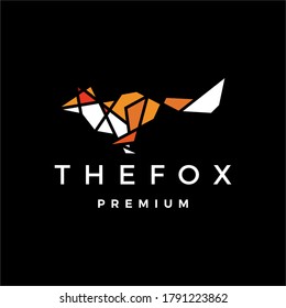 fox geometric tech logo vector icon illustration