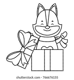 Fox in gift box