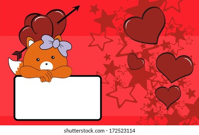  fox girl baby cute background in vector format