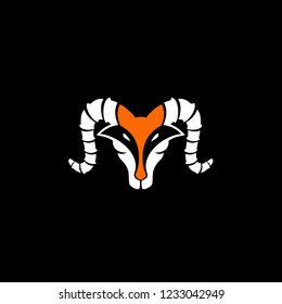 Fox + Goat Logo / Fox & Goat Icon logo design inspiration