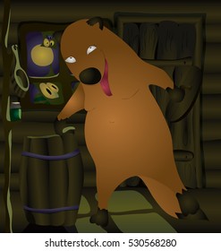Fox got into the hut