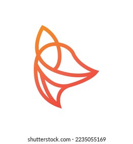 Fox gradient orange color for techno logo