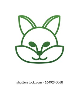 Fox gradient style icon design, Biodiversity life natural nature and adorable theme Vector illustration
