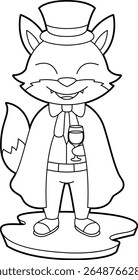Fox Halloween Vampire Animal Vetor Ilustração de Arte Gráfica