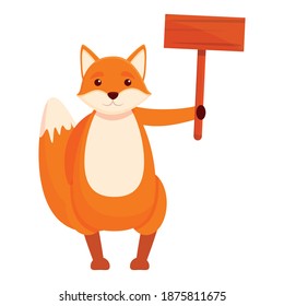 Fox handle banner icon. Cartoon of fox handle banner vector icon for web design isolated on white background