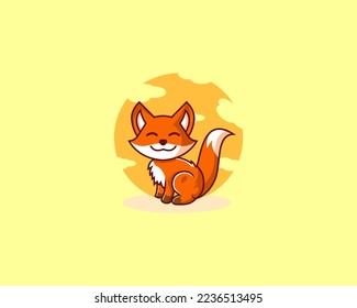fox happiness logo mascot cartoon industrial