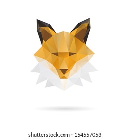 Fox head abstract isolated on a white backgrounds, vector illustration