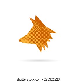 Fox head abstract isolated on a white backgrounds, vector illustration
