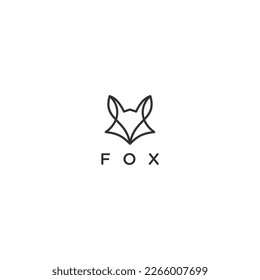 fox head abstract logo with line style