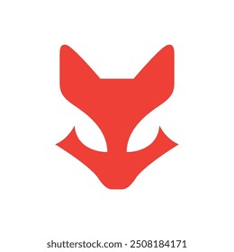 fox head animal wildlife flat logo design vector