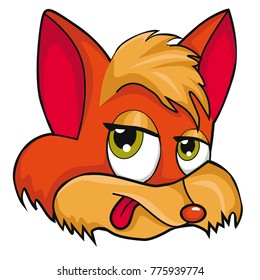 Fox head. Cartoon style. Isolated image on white background. Clip art for children.
