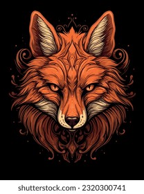 fox head, cartoon vector illustration