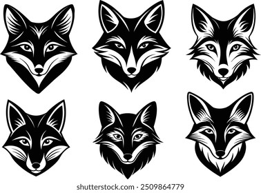 fox head, cartoon vector illustration.
