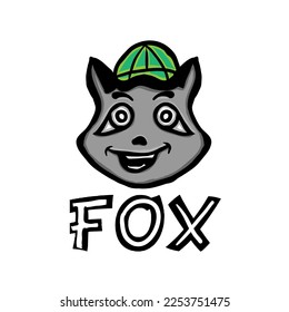 Fox head cartoon vector logo design