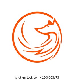 Fox Head Circle Logo Design
