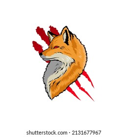 Fox head with claw marks in behind. best for community or team logo.