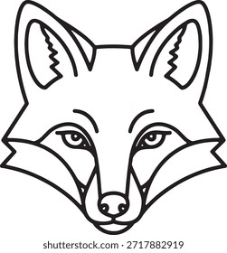 fox head clean line icon minimal silhouette style smooth precise outline equilibrado stroke weight no shading centred object Vector-ready simple modern line art perfecto para Illustrator tracing