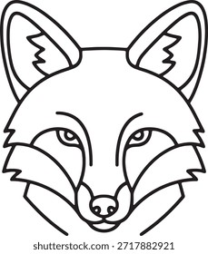 fox head clean line icon minimal silhouette style smooth precise outline equilibrado stroke weight no shading centred object Vector-ready simple modern line art perfecto para Illustrator tracing