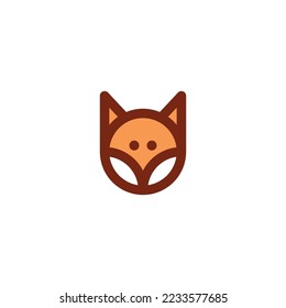 Fox Head Cute Logo. Kinderfox-Logo. Baby-Fox-Logo