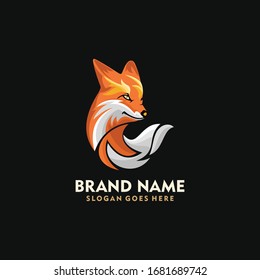 Logo de la mascota linda de la cabeza de zorro
