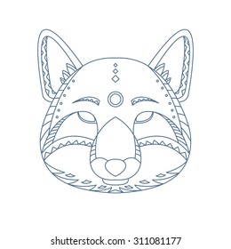 Fox head. Decorative isolated vector illustration.