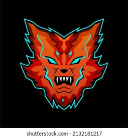 Carácter de diseño de la cabeza de Fox para juegos y logotipo de Sport 