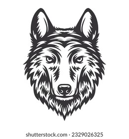 fox head design lineart. Farm Animal. wolf logos or icons. vector illustration