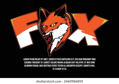 fox head design vector for branding needs or t shirt artwork