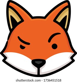 Fox Head Doodle Sketch Icon