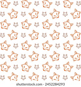 Fox head especial trendy multicolor repeating pattern vector illustration background design