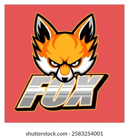 Fox head esport logo illustration 