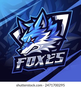 Fox head esport mascot logo design