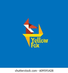 Fox Head Face Logo. Geometric Sign.