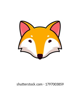 fox head flat illustration icon