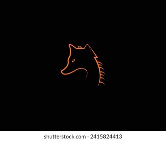 Fox head flat logo design