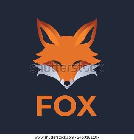 fox head flat minimalist logo