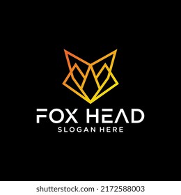 fox head geometric logo vector illustration isolated background