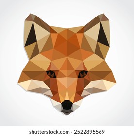 Diseño de triángulo geométrico de cabeza de zorro