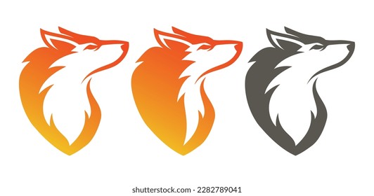 Fox Head Gradient Logo Vector Icon Symbol Template. Foxy Vector Logo