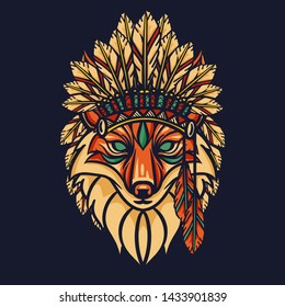 Fox Head Graphic Vector Design Tshirt - vector