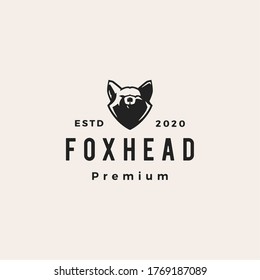 fox head hipster vintage logo vector icon illustration